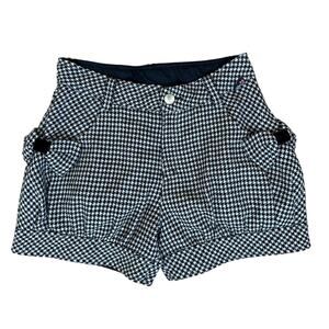 Mezzo Piano Candy Girls Houndstooth Shorts in Black and White Size 28"